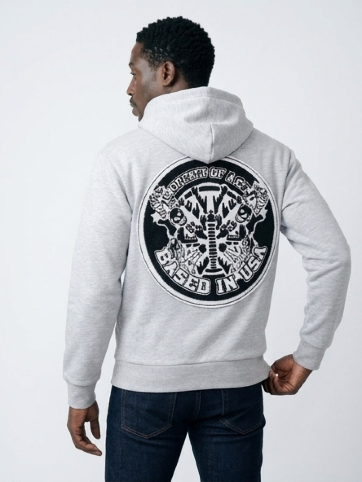 Wolf Grey patch Hoodie